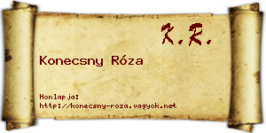 Konecsny Róza névjegykártya